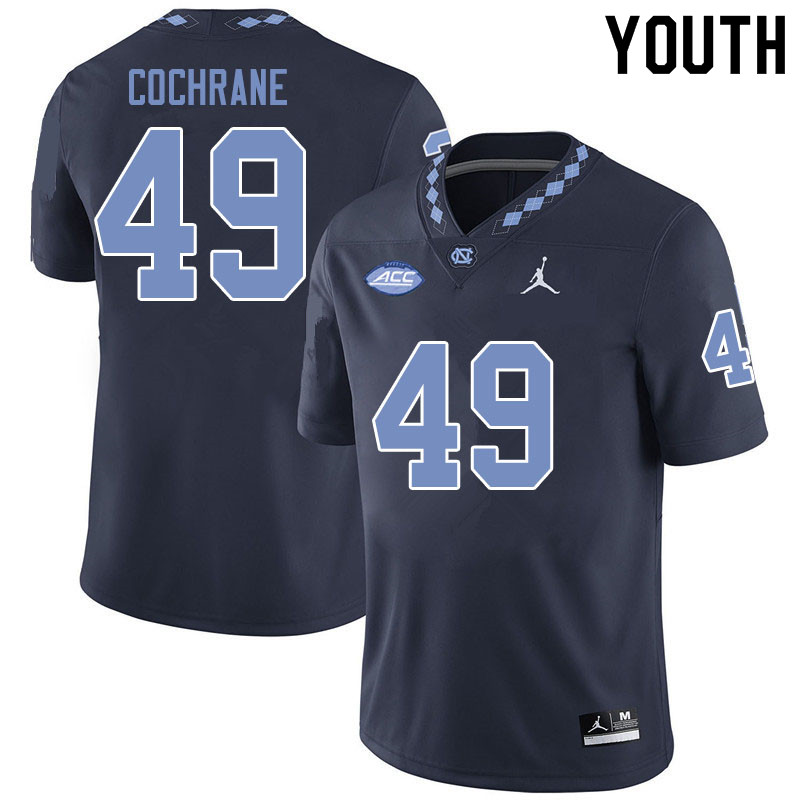 Jordan Brand Youth #49 Parks Cochrane North Carolina Tar Heels College Football Jerseys Sale-Black